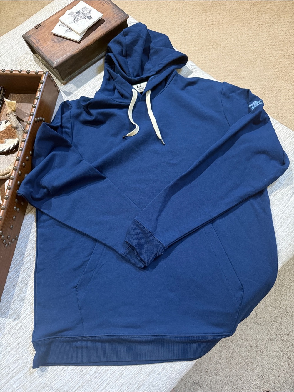 Brand 54 Navy Blue Pullover FCA Embroidered Hoodie with Drawstring